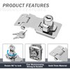 Kyuionty 2Pcs Keyed Hasp Locks 2.5 Inch Twist Knob Keyed Locking Hasp, Metal Safety Hasp Latches Keyed Different for Small Doors, Cabinets (Sliver)