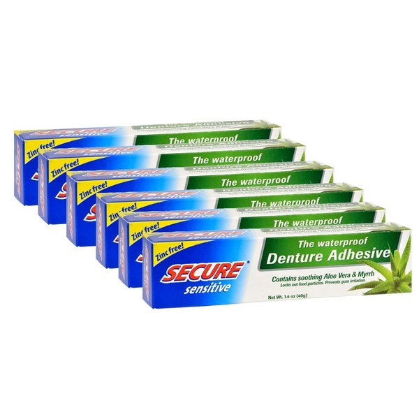 Secure Denture Bonding Adhesive, Zinc, 1 Ounce