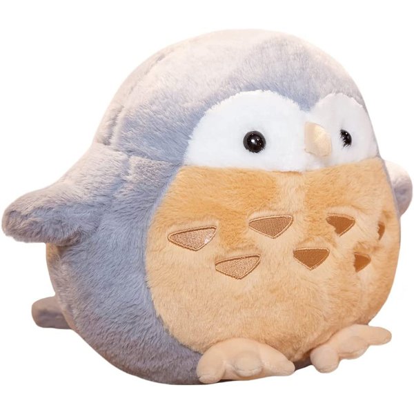JOSON Owl Animal Plush Children's Pillow, Super Soft owl Pillow, Cute Furry owl Plush Toys, Boys Daughter Christmas, Birthday Gifts. (Grey)