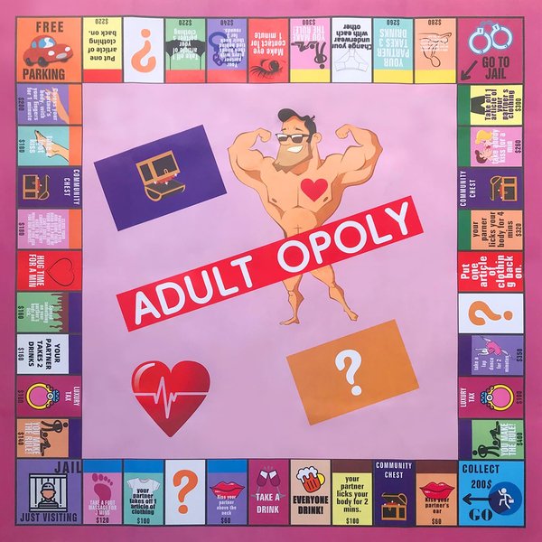 Adultopoly Board Game, Couple Adult Opoly Board Game, Valentines Gifts for Him Her Boyfriend Girlfriend, Birthday Date Night Gifts for Husband Wife