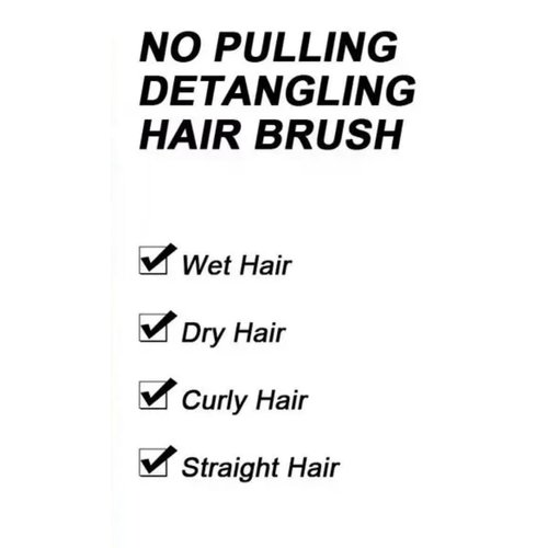 Generic Wet and Dry Curved Vent Massage Square Paddle Detangling Hair Brush, Pink