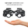 mlogiroa Head Mount Magnifying Glass with LED Light, Jewelers Loupe Magnifier with 8 Interchangeable Lens 2.5X/4X/6X/8X/10X/15X/ 20X/25X for Close Work/Electronics/Eyelash/Crafts/Jewelry/Repair