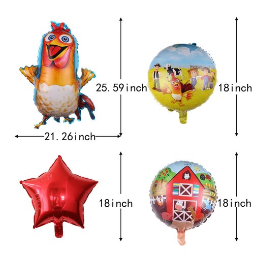 Farm Animals Party Decorations 6PCS Farm Animals Foil Balloons for Kids Birthday Baby Shower Farm Animals Theme Party Decorations
