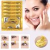 24K Gold Crystal Lip and Eye Mask, KlsyChry 5 Pairs Eye Mask and 5 Pcs Lip Mask for Moisturizing, Anti Wrinkle, Anti Aging, Hydrating Lips and Eyes