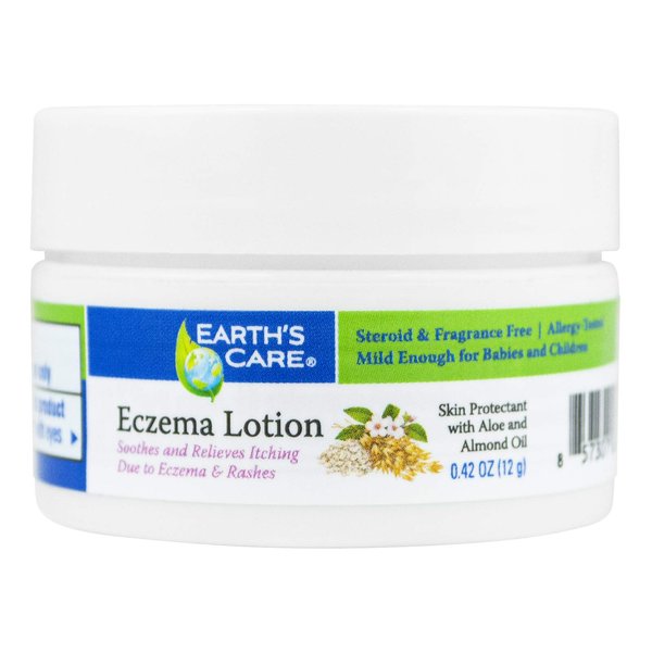Earth's Care Eczema Lotion - Natural Lotion for Eczema - Safe and Mild Eczema Lotion for Adults and Kids, Trial Size (0.42 OZ)
