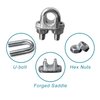MENTBERY Wire Rope Clamp, 10PCS 1/4 Inches M6 Cable Clamps, Zinc Plated Wire clamp