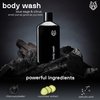 Black Wolf Charcoal Powder Body Wash Men - 10 Fl Oz Paraben-Free Mens Body Wash - Salicylic Acid Reduce Acne Breakouts and Cleanse Your Skin - Full Coverage & Deep Clean Men's Bodywash