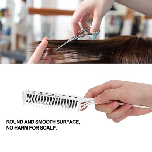 Teasing Comb, 3 Row Comb Hair Care Hair Styling Modeling Comb Lightweight Hair Salon Supplies Comb (White)