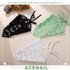 Acenail Crochet Hair Bandana Women Floral Hair Scarfs Knitted Bandana Headbands Tie Back Head Kerchief Headband Wide Elastic Knit Head Wraps Boho Summer Hair Accessories for Women and Girls (3Pcs)