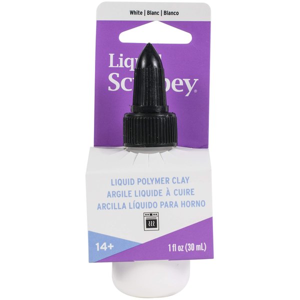 Liquid Sculpey Liquid Polymer Oven-Bake Clay, White, 1 oz. bottle, Great for jewelry, holiday, DIY, mixed media, window clings, home décor and more! Great for beginners to artists!