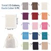 PH PandaHall 15 Color Burlap Gift Bags Packing Pouches Drawstring Bags 2.7x3.5'' Small Cloth Gift Bags Packing Storage Linen Jewelry Pouches for Wedding Party Shower Birthday Xmas Jewelry