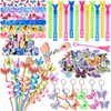 KELENO 98 Butterfly Party Favors Fairy Birthday Party Supplies for Girls Kid Straw Bubble Wand Slap Bracelet Keychain Sticker Toy Gift Prize Goodie Bag Stuffer Butterfly Decorations Girl Party Favors