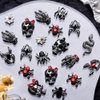 24pcs Halloween Nail Charms for Acrylic Nails 3D Alloy Halloween Nail Art Charms Skeleton Snake Spider Charms for Nails Skull Nail Charms Y2k Metal Nail Jewels for Nail Art Supplies Women Nail Designs