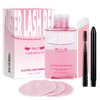 Lash Glue Remover for Lash Clusters 150ML Adhesive Remover with 3 Reusable Cleansing Eco Pads 1 Eyelash Brush DIY Lash Extension Remover Eye Cleanser Quick removal of Lashes Gentle Soothing