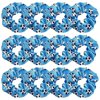 12 Pcs Shiny Soccer Hair Scrunchies Cheer Soccer Uniforms Scrunchie School Performance/Sports/Practice/Party/Gymnastics Scrunchie Ponytail Holder Wrist for Girls Cosplay Show (Blue)