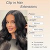 Clip in Hair Extensions 6 PCS Natural Soft Hair Blends Well Hair Extensions 20 Inch Natural Black Long Wavy Hairpieces for Women