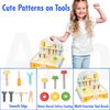 HTWELL Kids Tool Bench,Montessori Tool Set,Wooden Toy Tool Kit for Toddles,Montessori STEM Educational Pretend Play Construction Toy for 3 4 5 6 Years Old Boys Girls