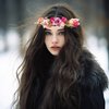 LLinfflr Rose Flower Crown Bridal Floral Headband Hair Wreath Flower Headpiece Halo Boho with Ribbon Wedding Party Festival Photos
