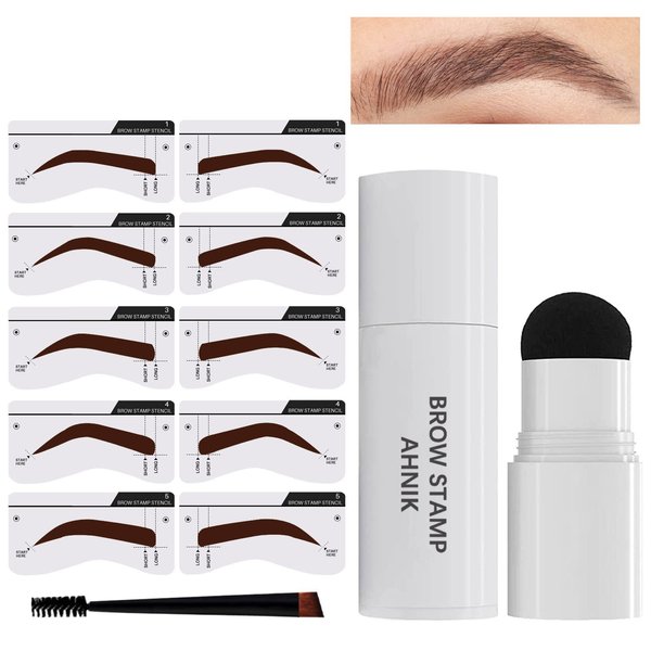 Eyebrow Stamp Stencil Kit Brow Stamp with 5pairs Reusable Eyebrow Stencil Kit Eye Brow Stamping Kit Eyebrow Stamp(Auburn)