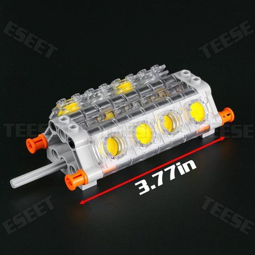 TEESE 55pcs Crankshaft-Engine-Accessories-Kit with Connecting-Rod-Cylinder- Head, Compatible with Technic-Parts, for MOC Technic-Project-Bulk-Blocks(Random Color)