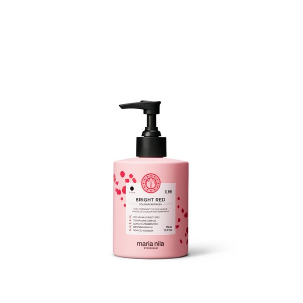 Maria Nila Color Refresh Bright Red, 10.1 Fl Oz / 300 ml, Red Color Bomb, Semi-Permanent Pigments, 100% Vegan & Sulfate/Paraben free