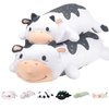 Mewaii Cow Plush Body Pillow - 25" Kawaii Stuffed Animals Squishy Cute Long Plushies Cuddle Pillow for Kids, Birthday Gifts for Women, Girls and Males