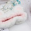 Hofar Cute Bear Face Wash Headband Hairband with Bear Ears Coral Fleece Cartoon Cute Creative Hair Accessories (Bear-White)