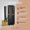 ONTAKI Hair Cutting Scissors Thinning Shears Kit - 7” Overall Length Professional Hair Scissors Set - Japanese Steel Hair Shears with 1 Comb & Pouch - Razor Edge Barber Scissors for Men & Women Black