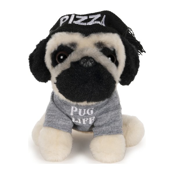 GUND Doug The Pug Pizza Hat Plush Stuffed Animal Dog, 5"