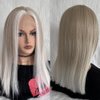 FENJUN HAIR Glueless Wigs Highlight Ombre Ash Blonde Lace Front Wigs Ombre Grey Icy Blonde Bob Silky Straight Wig with Dark Roots HD Lace Frontal Japanese Synthetic Platinum Wigs for Women Pre plucked