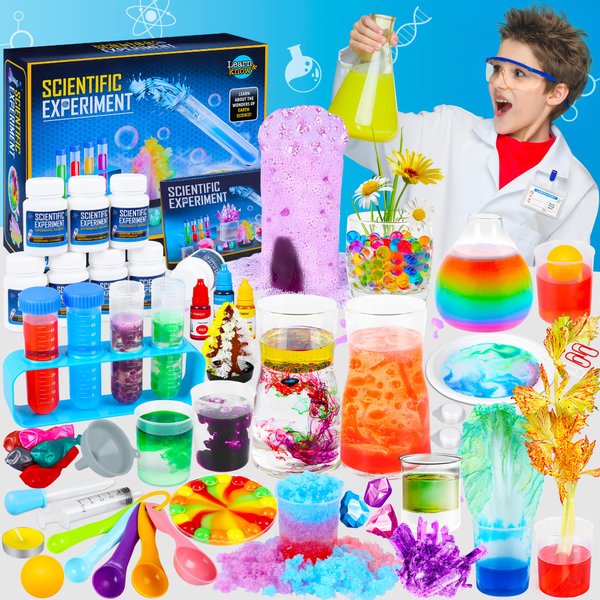 Science Kit for Kids,80 Science Lab Experiments,Scientist Costume Role Play STEM Educational Learning Scientific Tools,Birthday Gifts and Toys for 4 5 6 7 8 9 10-12 Years Old Boys Girls Kids