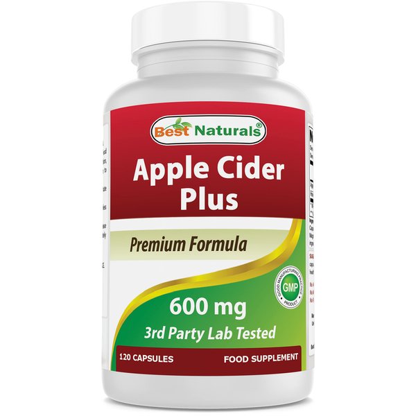 Best Naturals Apple Cider Vinegar Plus 500 Mg Capsules, 120 Count