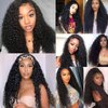 Wavy Lace Front Wigs Deep Wave 180% Density Pre Plucked Brazilian Wet and Natural Color Glueless Wigs Curly Lace Frontal Wigs with Baby Hair Human Hair Natural Hairline for Black Women (30 Inch)