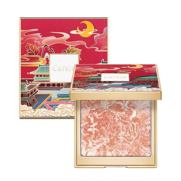 CATKIN Cheek Blush Bake Shimmer Pink Peach Multi Blusher Natural Powder Palette 10g (C04 Shimmer)