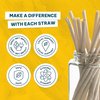 EQUO Coconut Straws, Disposable, Biodegradable, Compostable, and Plastic-Free Drinking Straws, Pack of 50, Standard