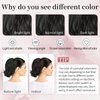 MONIXI Ponytail Extension, 10" Short Wavy Natural Curly Hair Claw Clip Ponytail Invisible Extension Synthetic Drawstring Women's Hair (10 Inch, Natural Black)