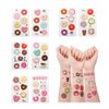 24 Sheets Donut Temporary Tattoos, Birthday Decorations Donut Party Favors for Kids