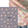 Tyuimhx 5 Sheets Flowers Nail Art Stickers Decals 5D Embossed Self-Adhesive Lily Flowers Nail Stickers Blue Pink White Green Purple Floral Nail Decals Supplies for Women Girls DIY Nail Tip Decorations