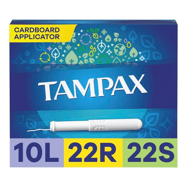 Tampax Tampons Multipack, Lite/Regular/Super Absorbency, Cardboard Applicator, Leakgaurd Skirt, Unscented, 54 Count