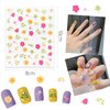 WOKOTO 12 Sheets Flower Nail Stickers for Kids Nails Flowers Fruits Cherry Stickers Nail Art Decals for Kids Girls Cartoon Cute self adhesive Nail Decals Stickers for Nail Art Stickers Nails
