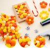 YHMQDU Pom Poms Set 460 PCS Orange Crafts Fuzzy Balls with Glue Gun for Autumn Thanksgiving Christmas DIY Arts and Craft Making Decorations