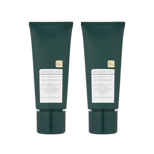 Kristin Ess Hair Instant Exfoliating Scalp Scrub for Build Up and Dandruff, Soothing Dry Scalp Treatment, Hydrating + Rebalancing, Non-Drying, Vegan, Color Safe + Keratin Safe, 6.7 fl oz (Pack of 2)