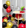 300 Pack Red Black and Gold Balloons +Red Black Gold Confetti Balloons 12 Inch for Birthday Party Wedding Festival Decoration