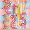 Smlpuame 40 Inch 2025 Balloons Gradient Rainbow, Huge Foil Number Balloons for Happy New Years Festival Celebration Prom Party Supplies Class of 2025 Graduation Decorations