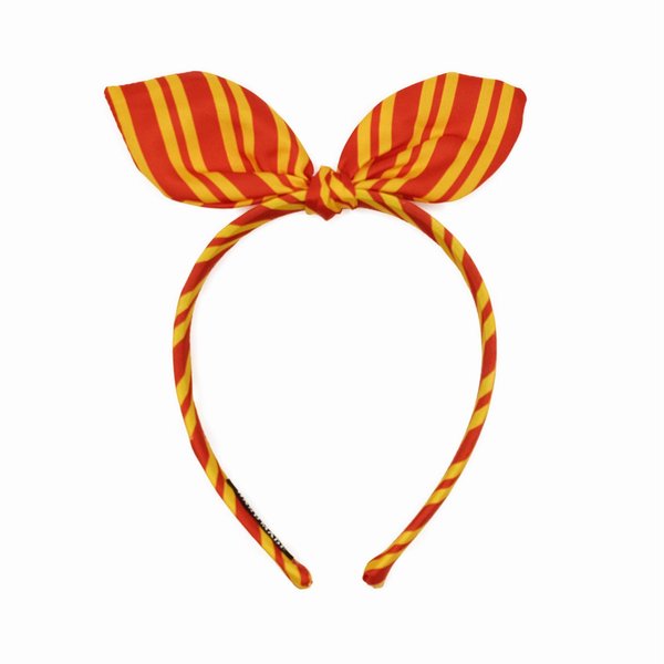 EnKaRui Wizard Stripe Headband Magical House Knotted Bow Headwear Halloween Costume Accessory Christmas Party Decorations Red