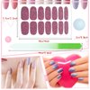 336 Pieces 24 Sheets Full Wrap Nail Polish Stickers Nail Strips Self-Adhesive Gel Nail Strips Art Decals with Nail File for Home Women Girls DIY Nail Decorations (Elegant Style)