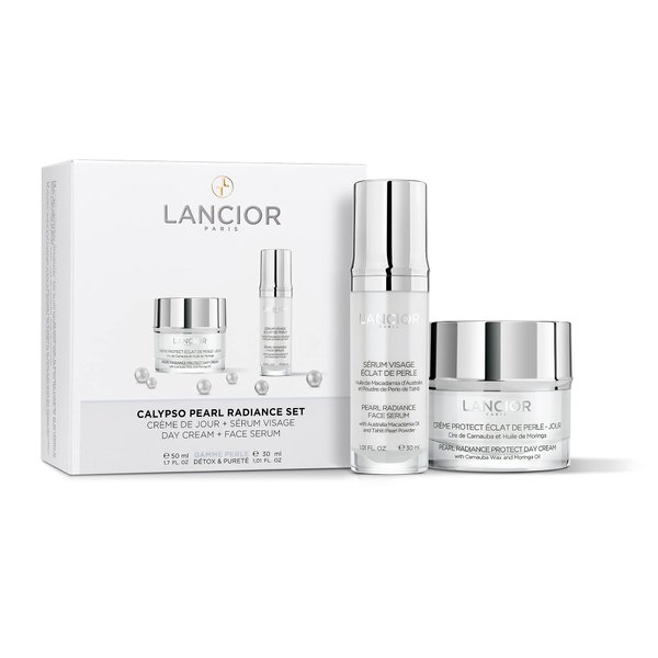 Lancior Paris Calypso Pearl Radiance Set - Protects Skin Against External Environment - Suitable For Sensitive And Dry Skin - Includes Protect Day Cream And Face Serum - Natural Ingredients - 2 Pc