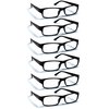 Boost Eyewear 6 Pack Reading Glasses, Traditional Black Frames, for Men and Women, with Comfort Spring Loaded Hinges, Black, 6 Pairs (+2.25)