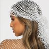 Rhinestone Mesh Headband Rhinestone Head Scarf Sparkly Wide Head Scarfs Crystal Nightclub Headscarfs Stretchy Black Headwrap Rave Party Head Wraps Rave Hair Accessories for Women Girls