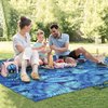 URBANECO OUTDOORS Lightweight Beach Blanket - Oversized 107" x 77" Waterproof Sandproof - Double Anchored for Fun Leisure Beach Blanket - with Stake Pouch & Plastic Stakes Durable Sand Beach Mat